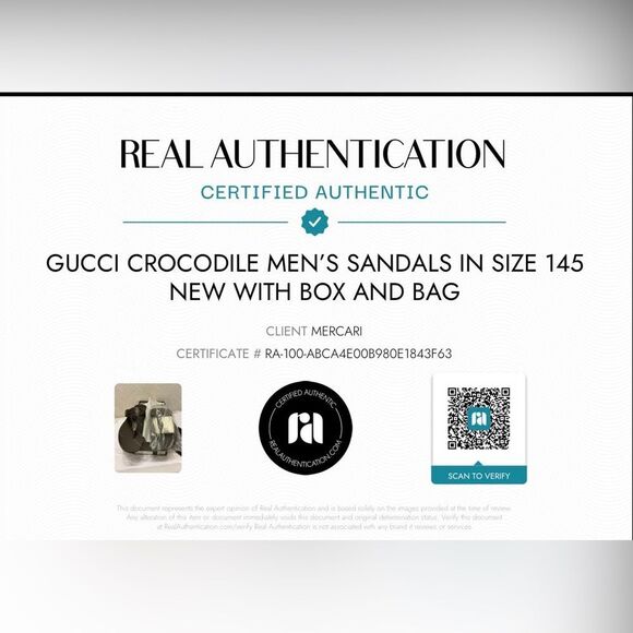 New with box Mens Gucci crocodile embossed leather Sandals size 14.5 with COA main image 13